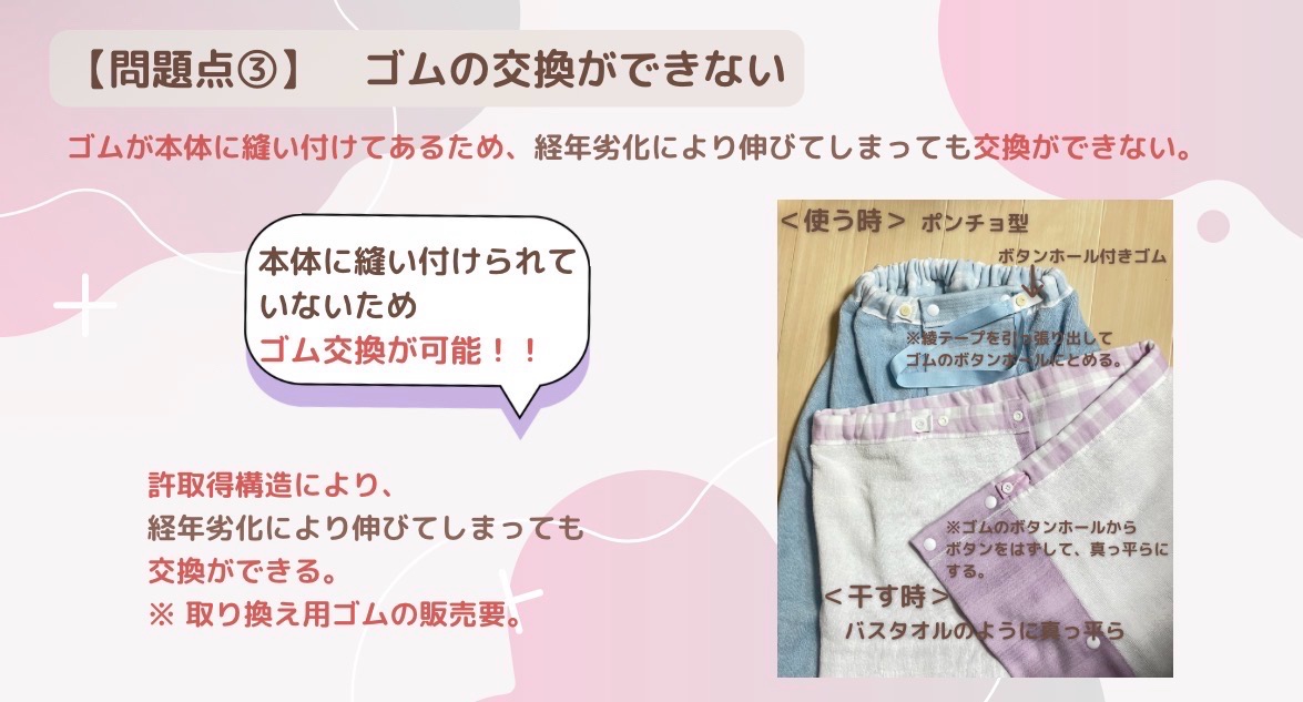 問題点③ゴムの交換ができない